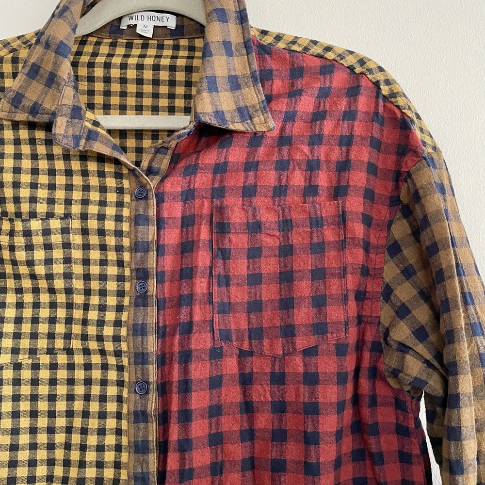 WildHoney Contrast Checked Buttondown - Picture 4 of 10